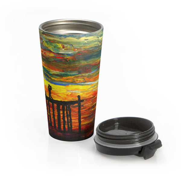 Couple on a Pier - Travel Mug