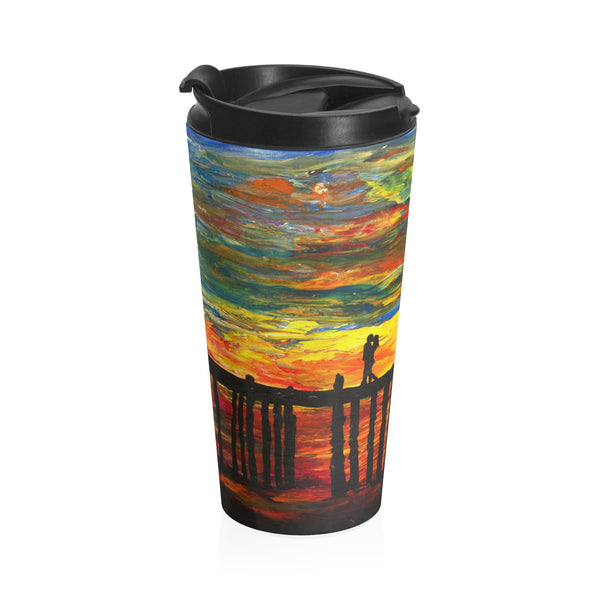 Couple on a Pier - Travel Mug