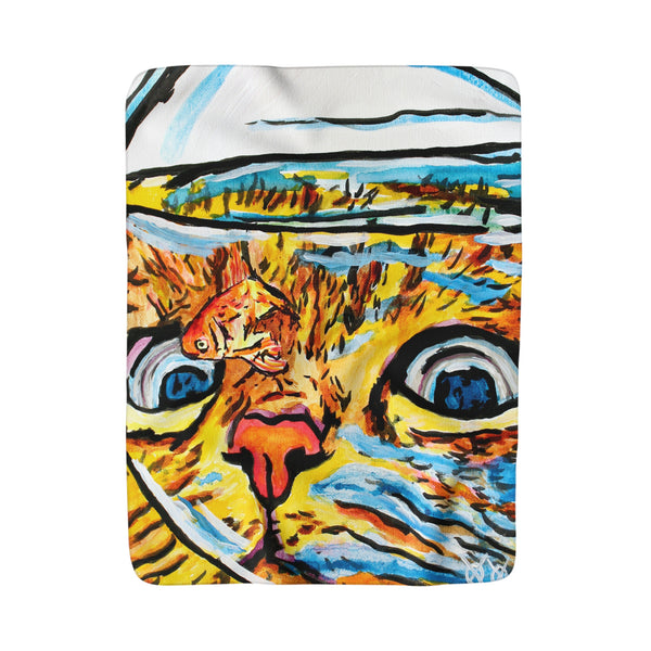 Cat and Fishbowl - Blanket