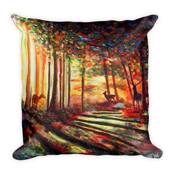 Square Pillow - Morning Forest