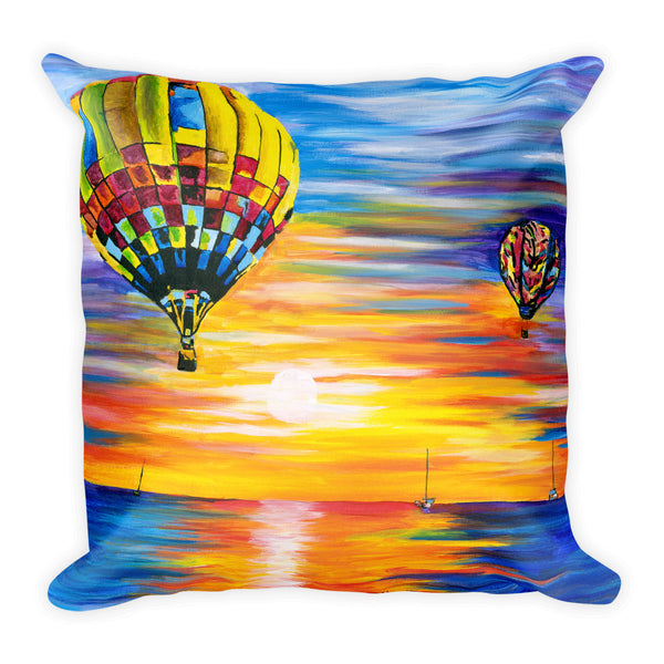 Square Pillow - Balloon Sunrise