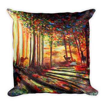 Square Pillow - Morning Forest