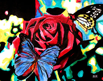 Rose and Butterflies