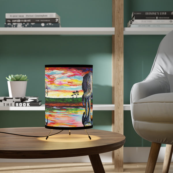 Soul of the Serengeti - Tripod Lamp with High-Res Printed Shade, US/CA plug