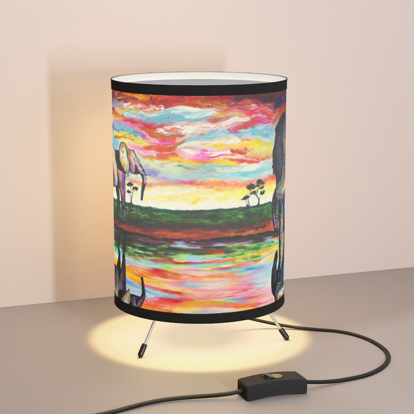 Soul of the Serengeti - Tripod Lamp with High-Res Printed Shade, US/CA plug
