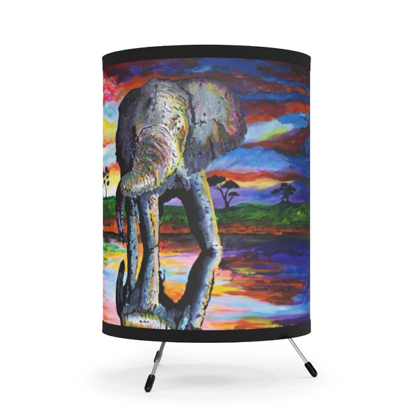 Soul of the Serengeti - Tripod Lamp with High-Res Printed Shade, US/CA plug