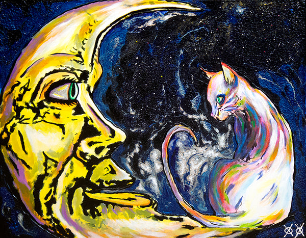 Cat and Moon