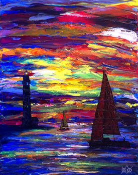 Sailboat and Lighthouse