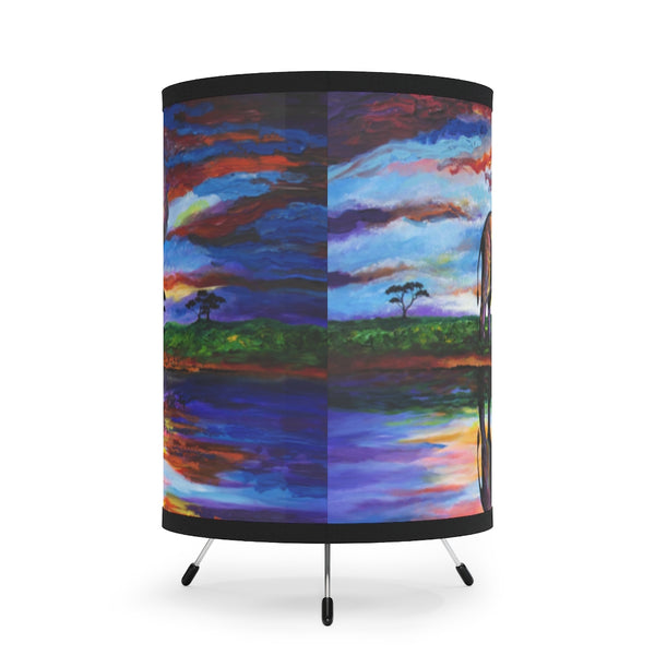 Soul of the Serengeti - Tripod Lamp with High-Res Printed Shade, US/CA plug