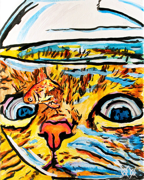 Cat and Fishbowl - Workroom Stock